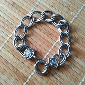 Sterling Silver Textured Curb Link Bracelet